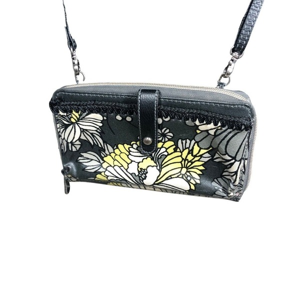 Sakroots Wallet Womens Black Yellow Multifunctional Zip Around Crossbody Purse - Picture 10 of 12